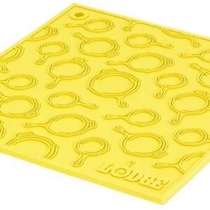 Žlutá silikonová podložka s reliéfem pod litinový hrnec/pánev Lodge