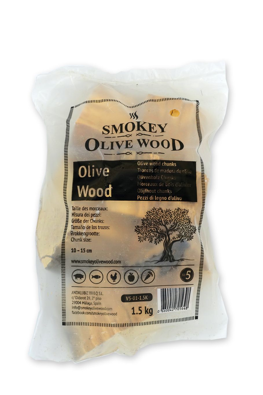 Smokey Olive Wood Špalíky k zauzování ze dřeva olivovníku Hmotnost: 1,5 kg
