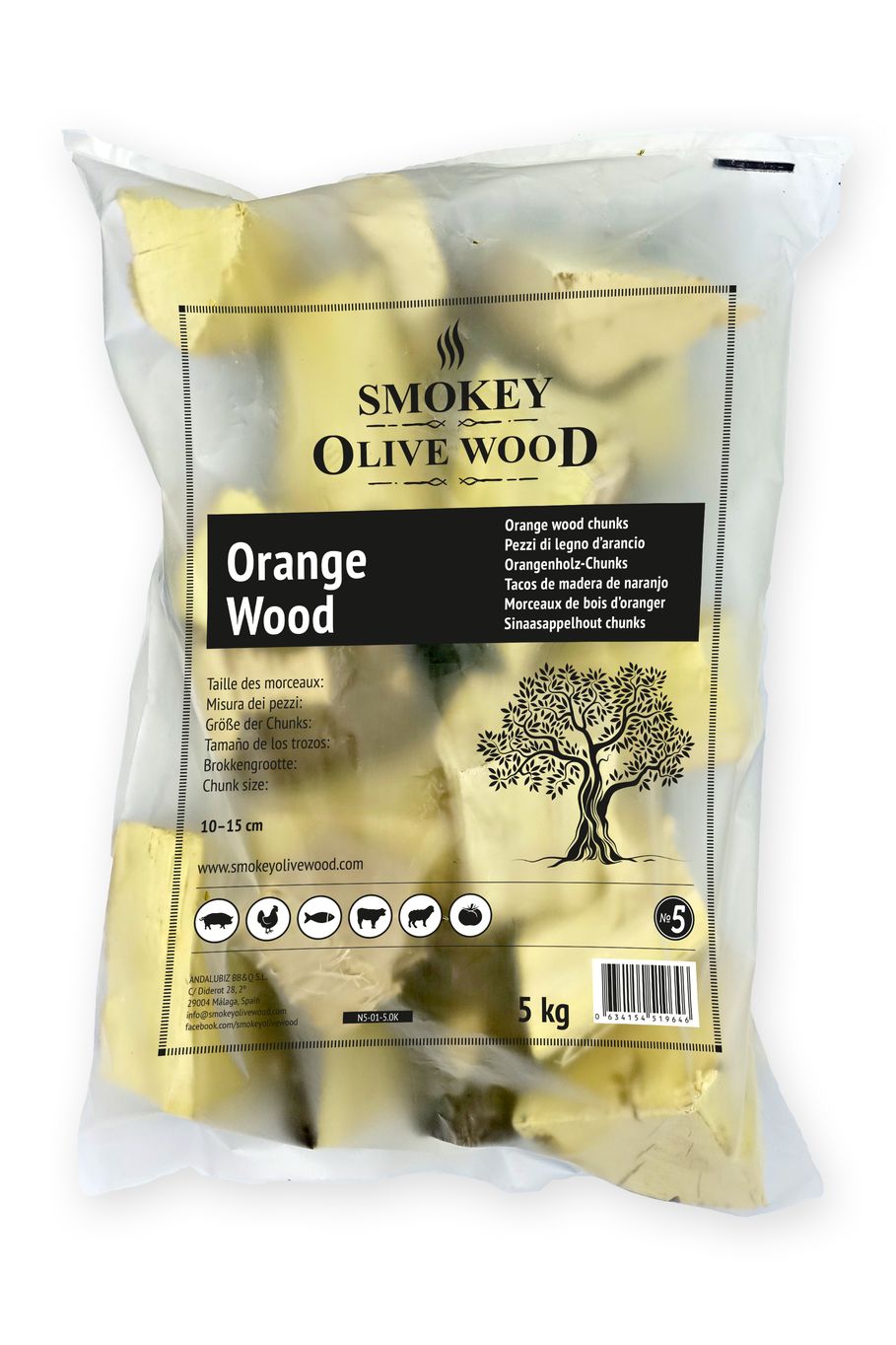 Smokey Olive Wood Špalíky k zauzování ze dřeva pomerančovníku Hmotnost: 5 kg