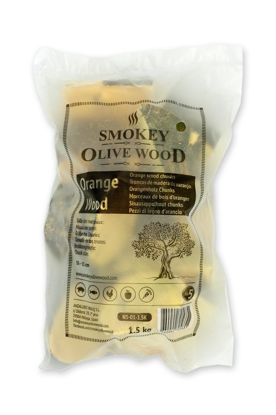 Smokey Olive Wood Špalíky k zauzování ze dřeva pomerančovníku Hmotnost: 1,5 kg