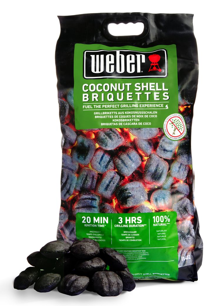 Weber brikety z kokosových skořápek, 8 kg