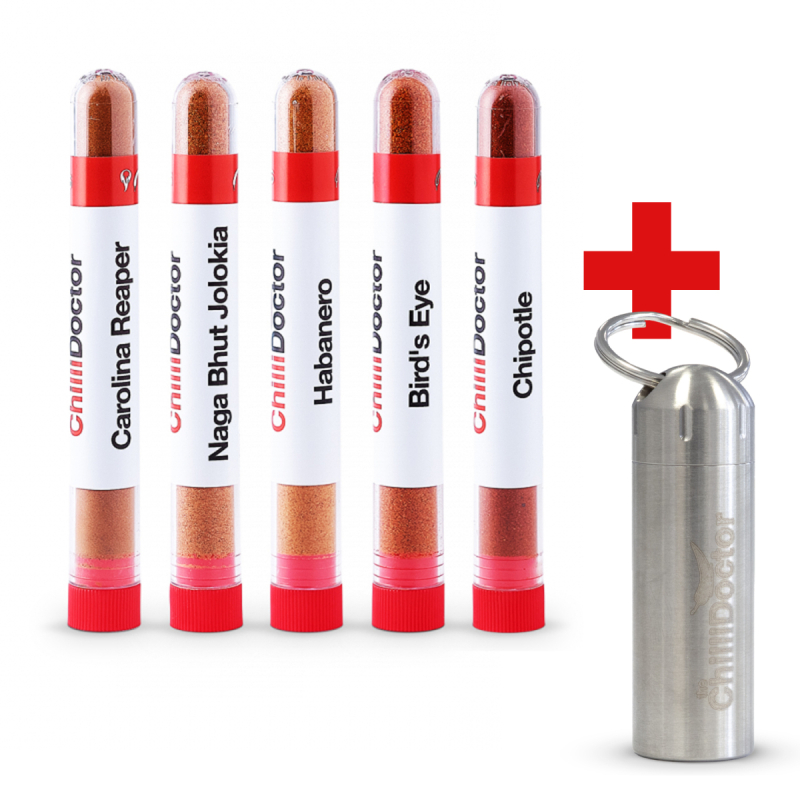 Chilli Keyring - sada prášků s nerezovou klíčenkou